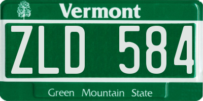 VT license plate ZLD584