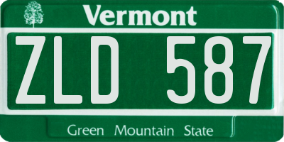 VT license plate ZLD587