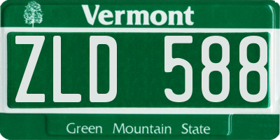 VT license plate ZLD588