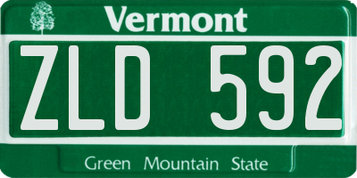 VT license plate ZLD592