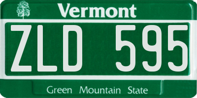 VT license plate ZLD595