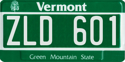 VT license plate ZLD601