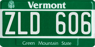 VT license plate ZLD606