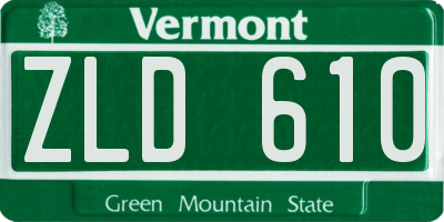 VT license plate ZLD610