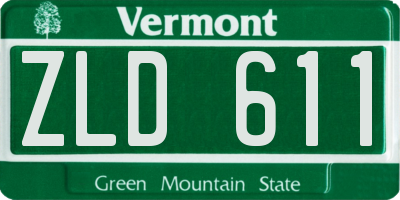 VT license plate ZLD611