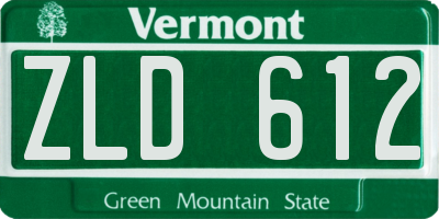 VT license plate ZLD612