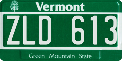VT license plate ZLD613
