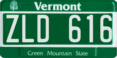 VT license plate ZLD616