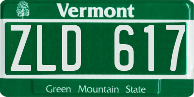 VT license plate ZLD617