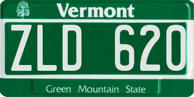 VT license plate ZLD620