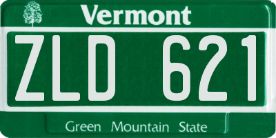 VT license plate ZLD621