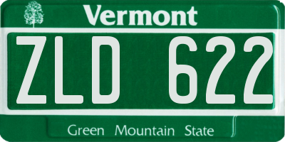 VT license plate ZLD622