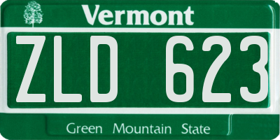 VT license plate ZLD623