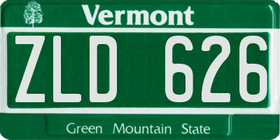 VT license plate ZLD626