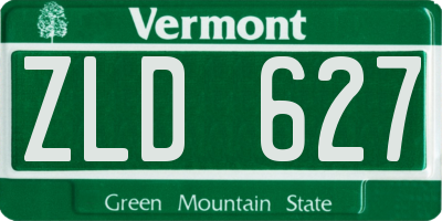 VT license plate ZLD627