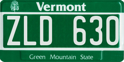 VT license plate ZLD630
