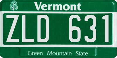 VT license plate ZLD631
