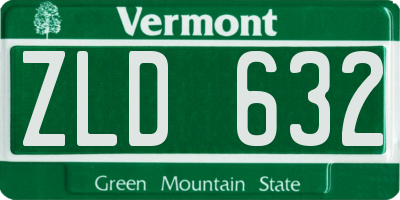 VT license plate ZLD632