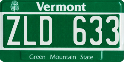 VT license plate ZLD633
