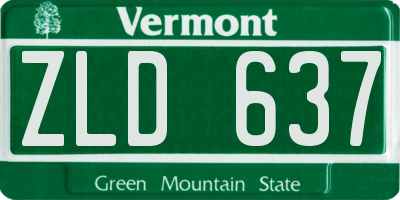 VT license plate ZLD637