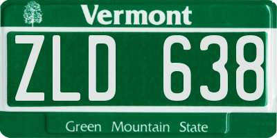 VT license plate ZLD638
