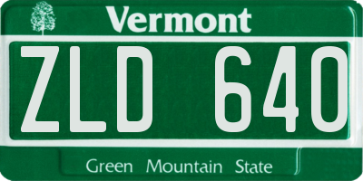 VT license plate ZLD640