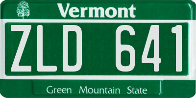 VT license plate ZLD641