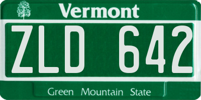 VT license plate ZLD642