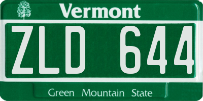 VT license plate ZLD644