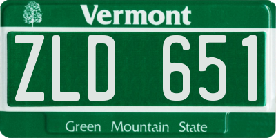 VT license plate ZLD651