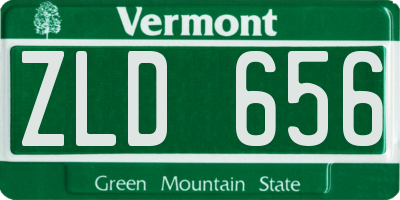 VT license plate ZLD656