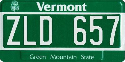 VT license plate ZLD657