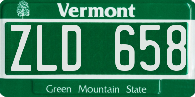 VT license plate ZLD658