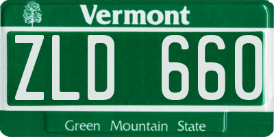 VT license plate ZLD660