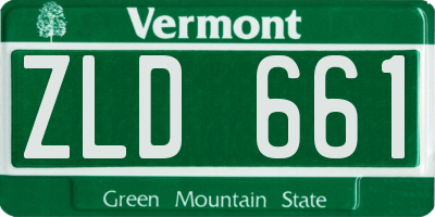 VT license plate ZLD661