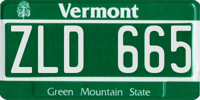 VT license plate ZLD665