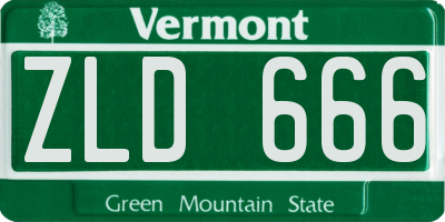 VT license plate ZLD666