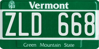 VT license plate ZLD668
