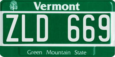 VT license plate ZLD669
