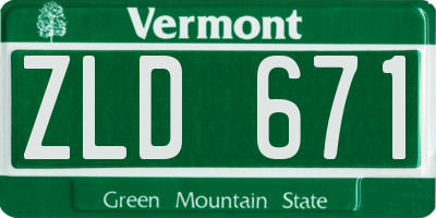 VT license plate ZLD671