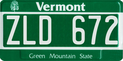 VT license plate ZLD672