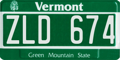 VT license plate ZLD674
