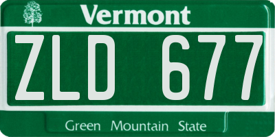 VT license plate ZLD677