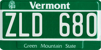 VT license plate ZLD680