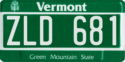 VT license plate ZLD681