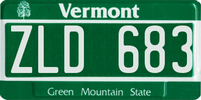 VT license plate ZLD683