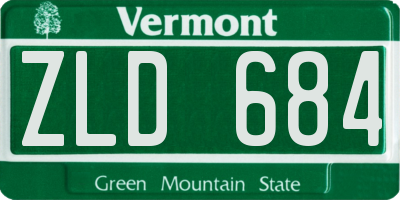 VT license plate ZLD684