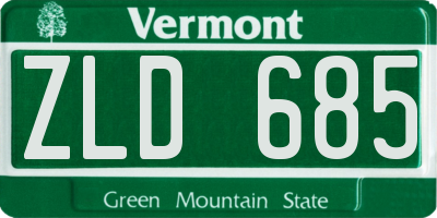 VT license plate ZLD685