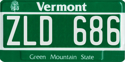 VT license plate ZLD686