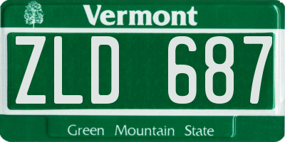 VT license plate ZLD687